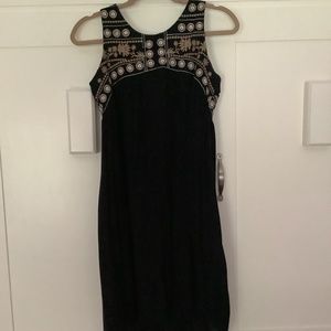 Black embroidered sun dress